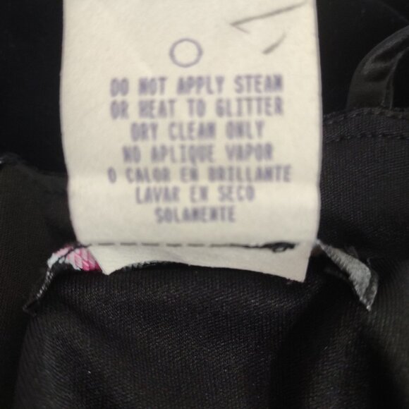 VTG 90s Black Gothic Prom Dress Size 3/4 Black Velvet Glitter Formal Gown USA - Picture 11 of 11